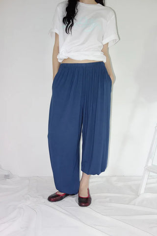 [2 colors] Forty flattering banding harem pants