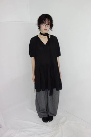 [2 colors] Karma String Stripe Dress