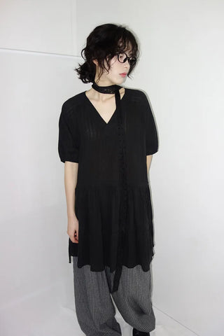 [2 colors] Karma String Stripe Dress