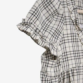 [2 colors] Aline Layered Check Blouse