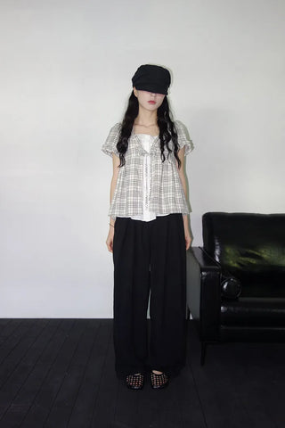 [4 colors] Ice Pintuck Wide Pants