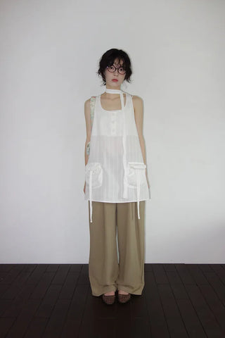 [4 colors] Ice Pintuck Wide Pants