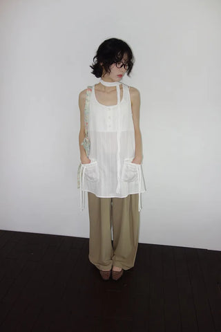 [4 colors] Ice Pintuck Wide Pants