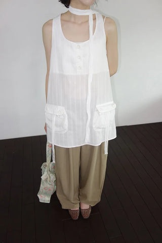 [3 colors] Harling Sleeveless Pocket Mini Dress