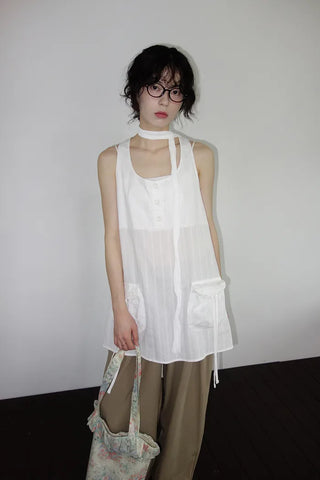 [3 colors] Harling Sleeveless Pocket Mini Dress