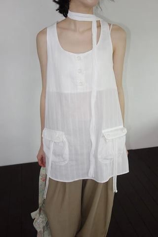 [3 colors] Harling Sleeveless Pocket Mini Dress