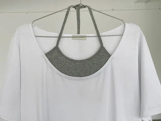 [2 colors] Layered Halter Neck Pocket Dress