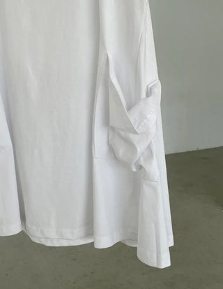 [2 colors] Layered Halter Neck Pocket Dress