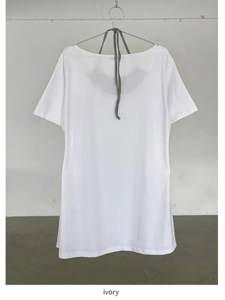 [2 colors] Layered Halter Neck Pocket Dress