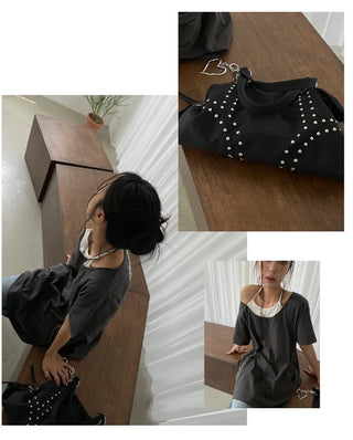 [2 colors] Layered Halter Neck Pocket Dress