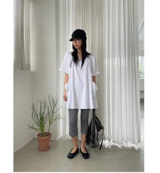 [2 colors] Layered Halter Neck Pocket Dress