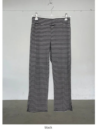 [2 colors] Striped French Leggings