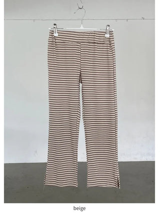 [2 colors] Striped French Leggings