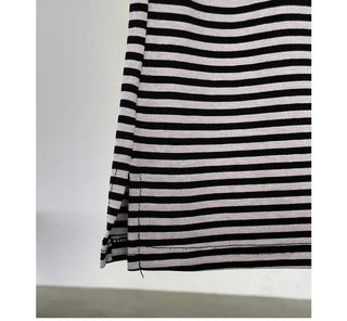 [2 colors] Striped French Leggings
