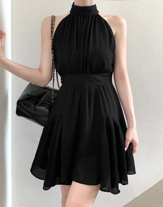 [2 colors] Lavien Halter Chiffon Dress