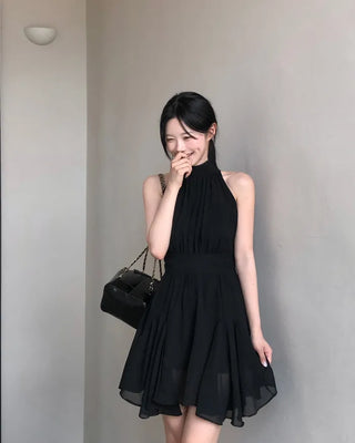 [2 colors] Lavien Halter Chiffon Dress