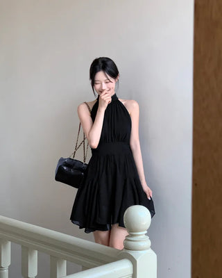 [2 colors] Lavien Halter Chiffon Dress