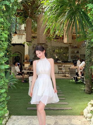 [2 colors] Lavien Halter Chiffon Dress