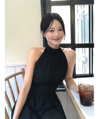 [2 colors] Lavien Halter Chiffon Dress