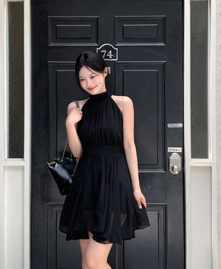 [2 colors] Lavien Halter Chiffon Dress