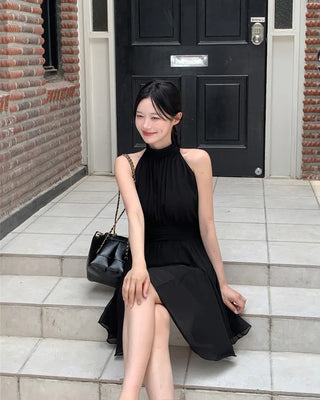 [2 colors] Lavien Halter Chiffon Dress