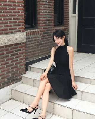 [2 colors] Lavien Halter Chiffon Dress