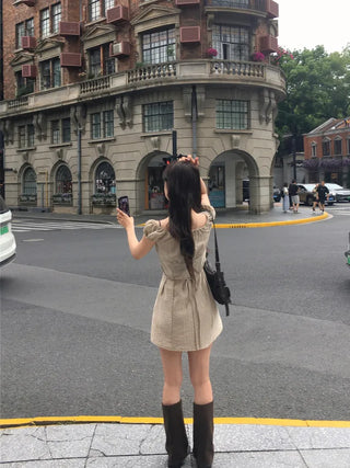 [3 colors] Sophie Linen Puff Dress