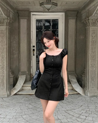 [3 colors] Sophie Linen Puff Dress