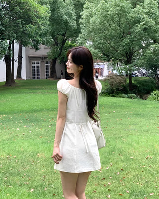 [3 colors] Sophie Linen Puff Dress