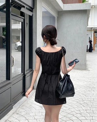 [3 colors] Sophie Linen Puff Dress