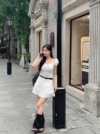 [2 colors] Chloe Shirred Puff Blouse