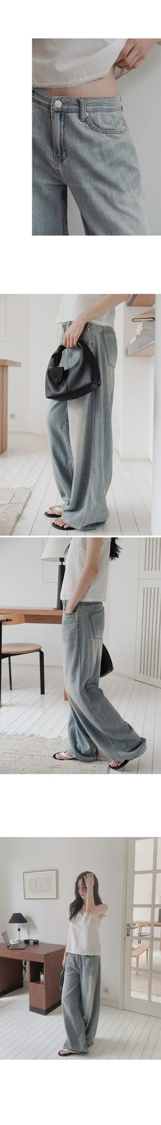 [Length selectable] Slow & Susie Chemistry Summer Wide Denim Pants