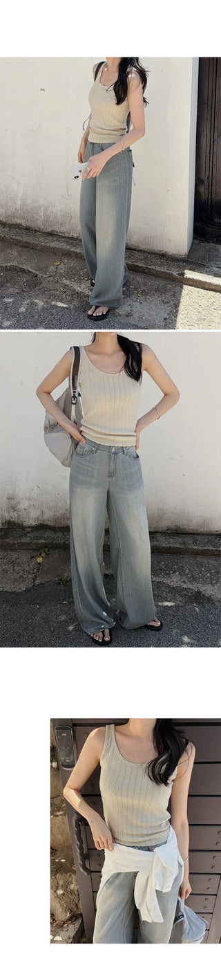 [Length selectable] Slow & Susie Chemistry Summer Wide Denim Pants