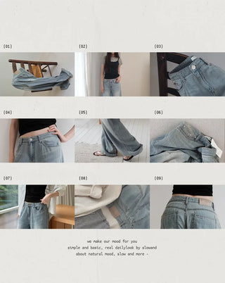 [Length selectable] Slow & Susie Chemistry Summer Wide Denim Pants