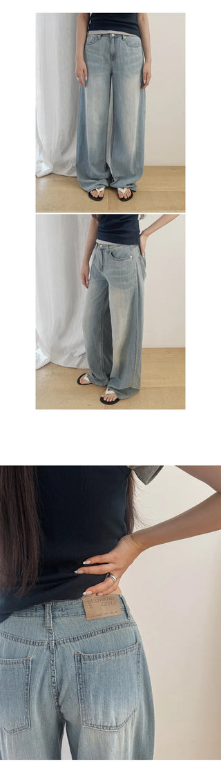 [Length selectable] Slow & Susie Chemistry Summer Wide Denim Pants