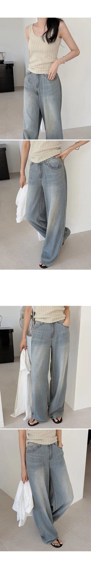[Length selectable] Slow & Susie Chemistry Summer Wide Denim Pants