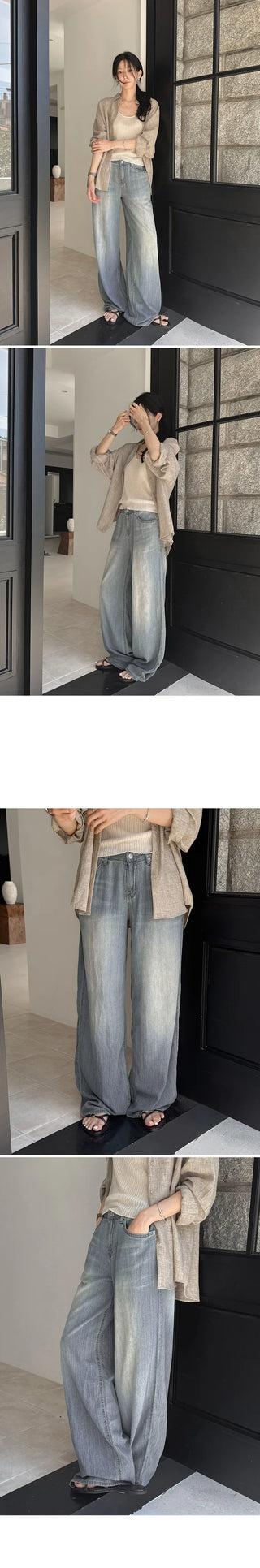 [Length selectable] Slow & Susie Chemistry Summer Wide Denim Pants