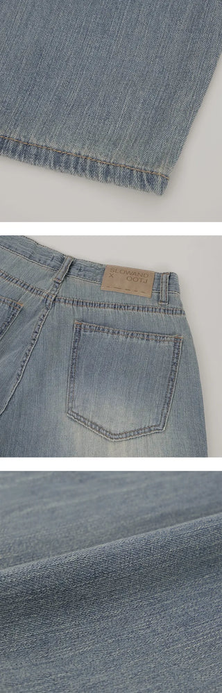 [Length selectable] Slow & Susie Chemistry Summer Wide Denim Pants