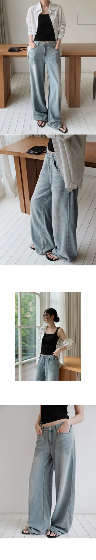 [Length selectable] Slow & Susie Chemistry Summer Wide Denim Pants