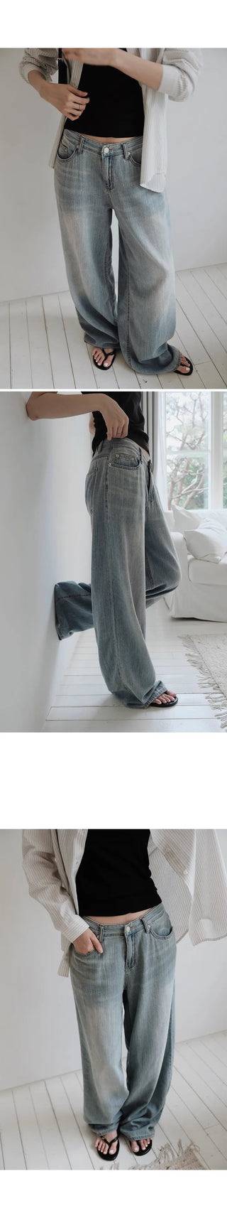 [Length selectable] Slow & Susie Chemistry Summer Wide Denim Pants