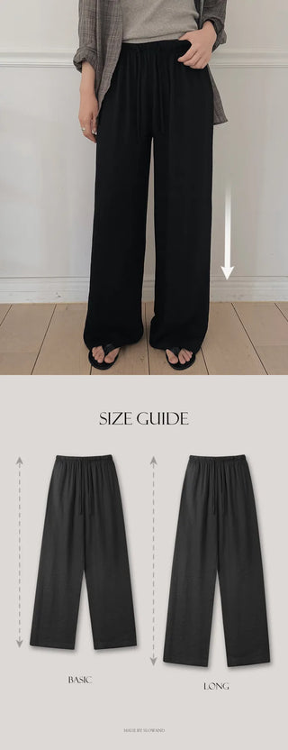 [3 colors] Natural Fit Linen Banding Pants