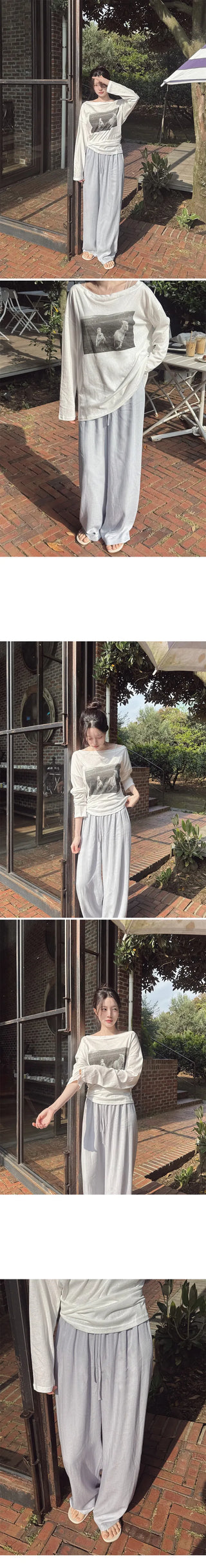 [3 colors] Natural Fit Linen Banding Pants