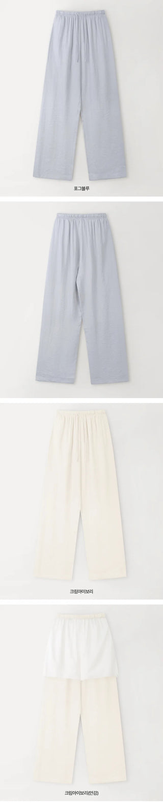 [3 colors] Natural Fit Linen Banding Pants