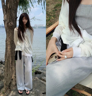 [3 colors] Natural Fit Linen Banding Pants