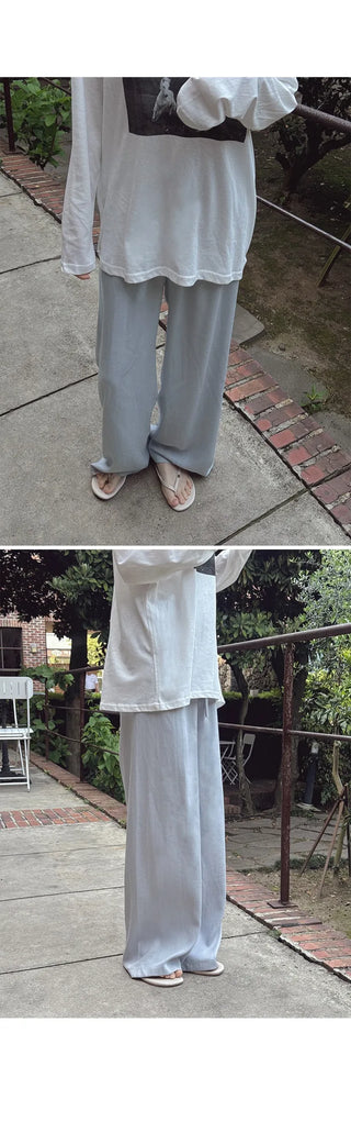 [3 colors] Natural Fit Linen Banding Pants