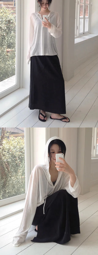 [2 colors] Sunday Flow Fit Long Skirt