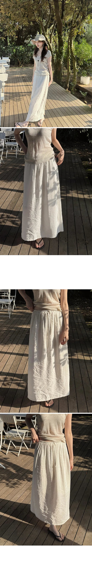 [2 colors] Sunday Flow Fit Long Skirt