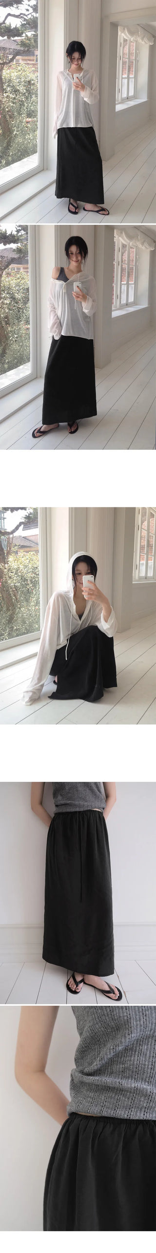 [2 colors] Sunday Flow Fit Long Skirt