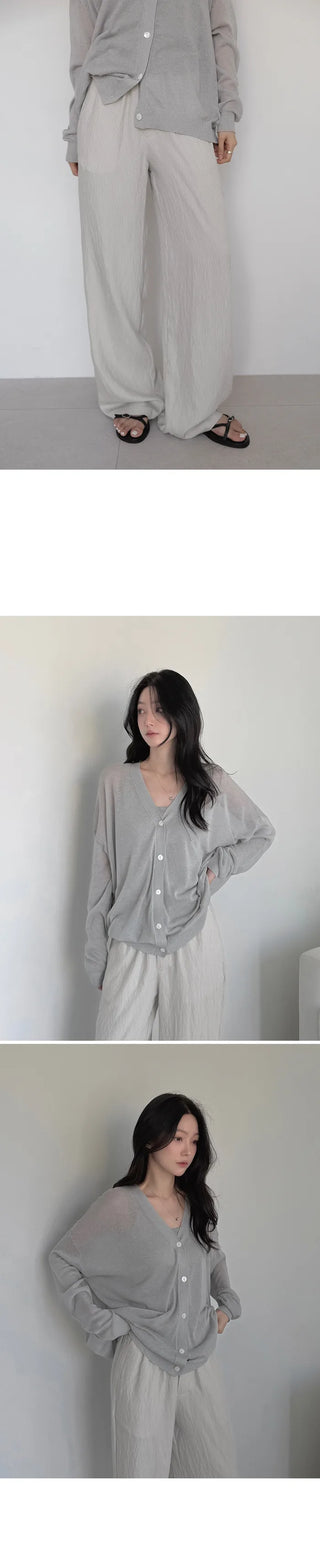 [2 colors] Cool Than Stripe Banding Pants