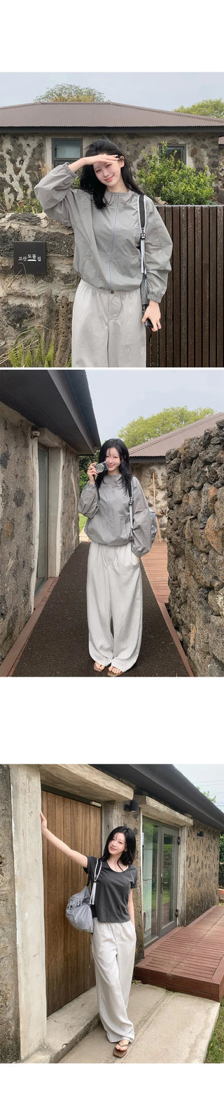 [2 colors] Cool Than Stripe Banding Pants